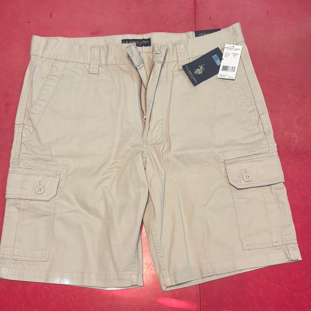 U.S. Polo Assn. Tan Cargo Shorts Classic Style
